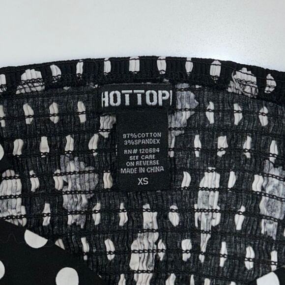 Hot Topic tank top black white skulls roses bustier polka dot size XS - Picture 5 of 9